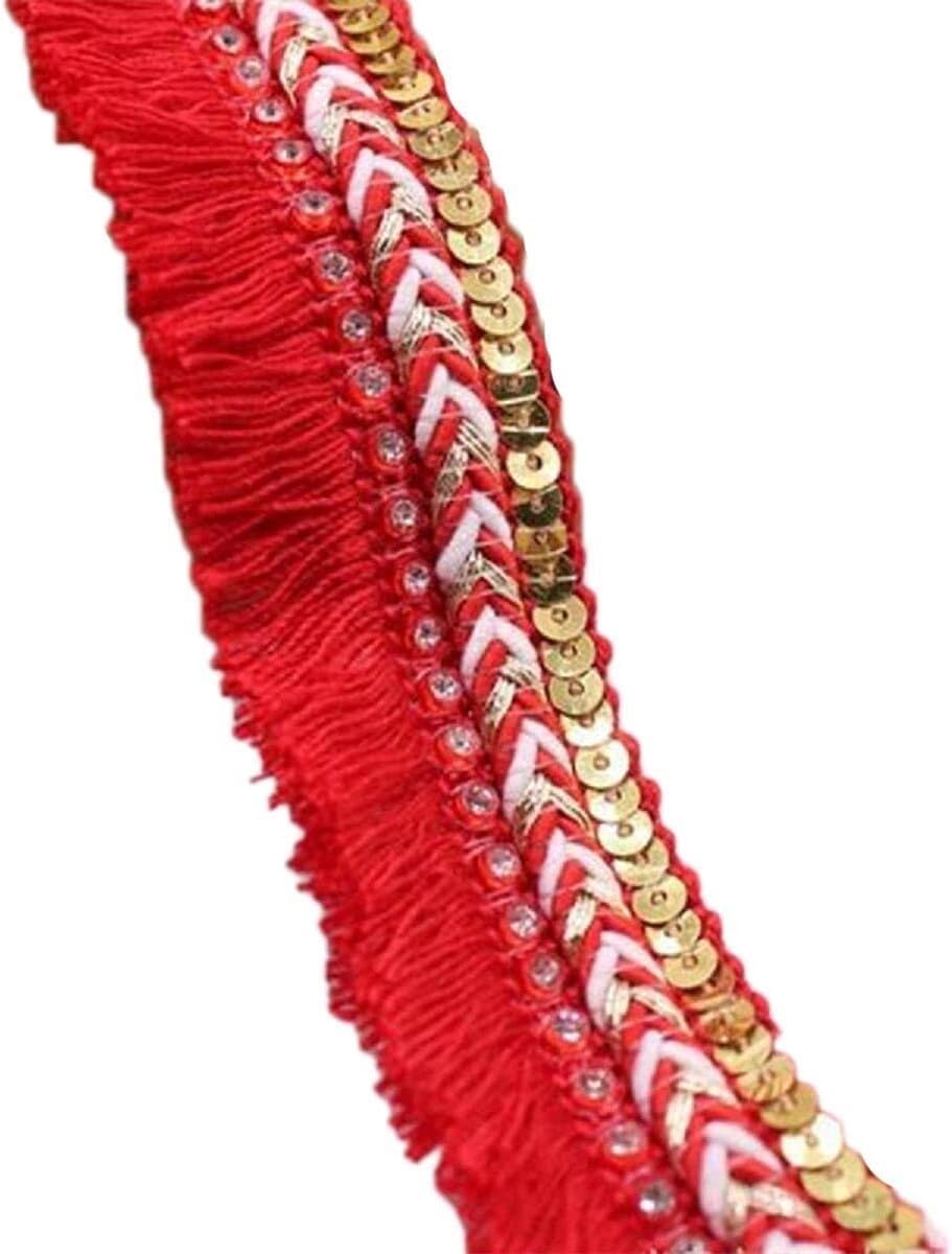 Exquisita decoración de borlas, 5 yardas de lentejuelas trenzadas de algodón con flecos y borlas, cordón de cinta de encaje, cinta jacquard, adorno de costura para ropa de bricolaje, cortinas, acces