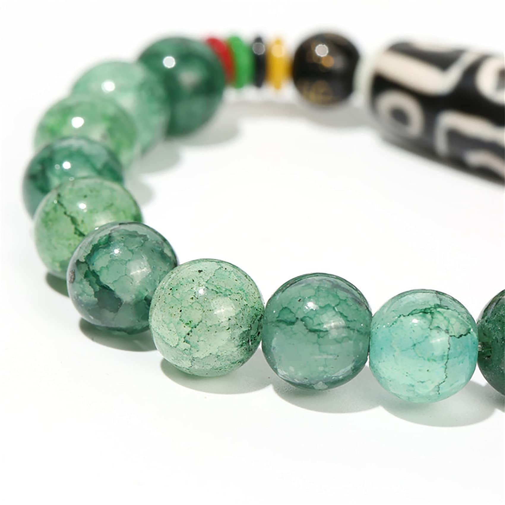 Natürliches Kristallarmband, Achat-Abakus-Armband, Edelsteine, neun Augen, Dzi-Perlen, Gott, Amulett, Chakra, Heilstein, Geld anziehen, Wohlstand, Unisex