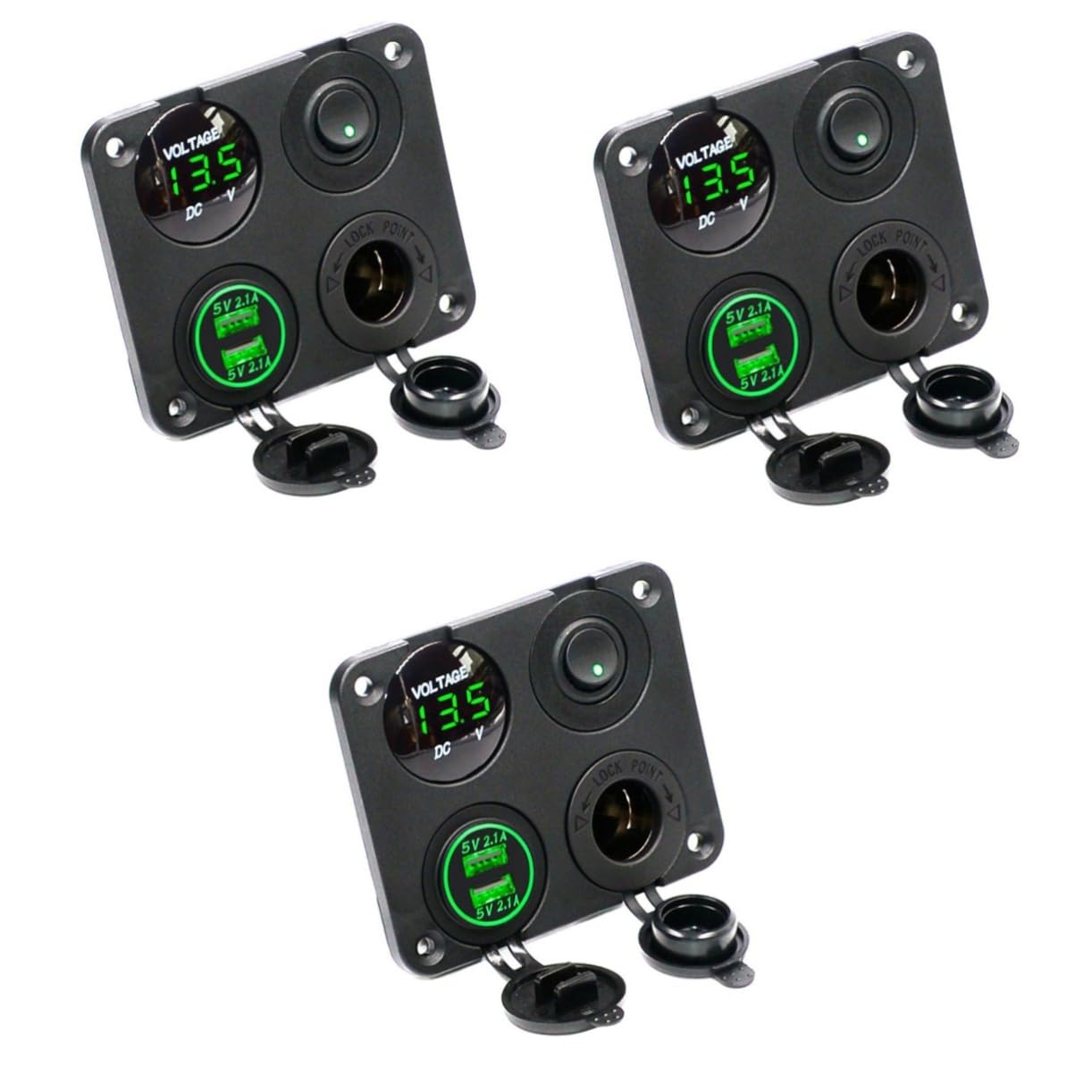 jojofuny 3 Uds 4 1 Voltímetro USB Cargador USB