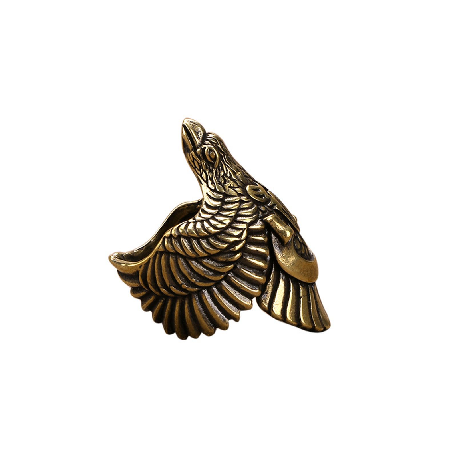 NBKLSWSUI Handmade Bronze Eagle Ring Sculpture Figurine Sculture For Living Room Home Office Desk Bedroom