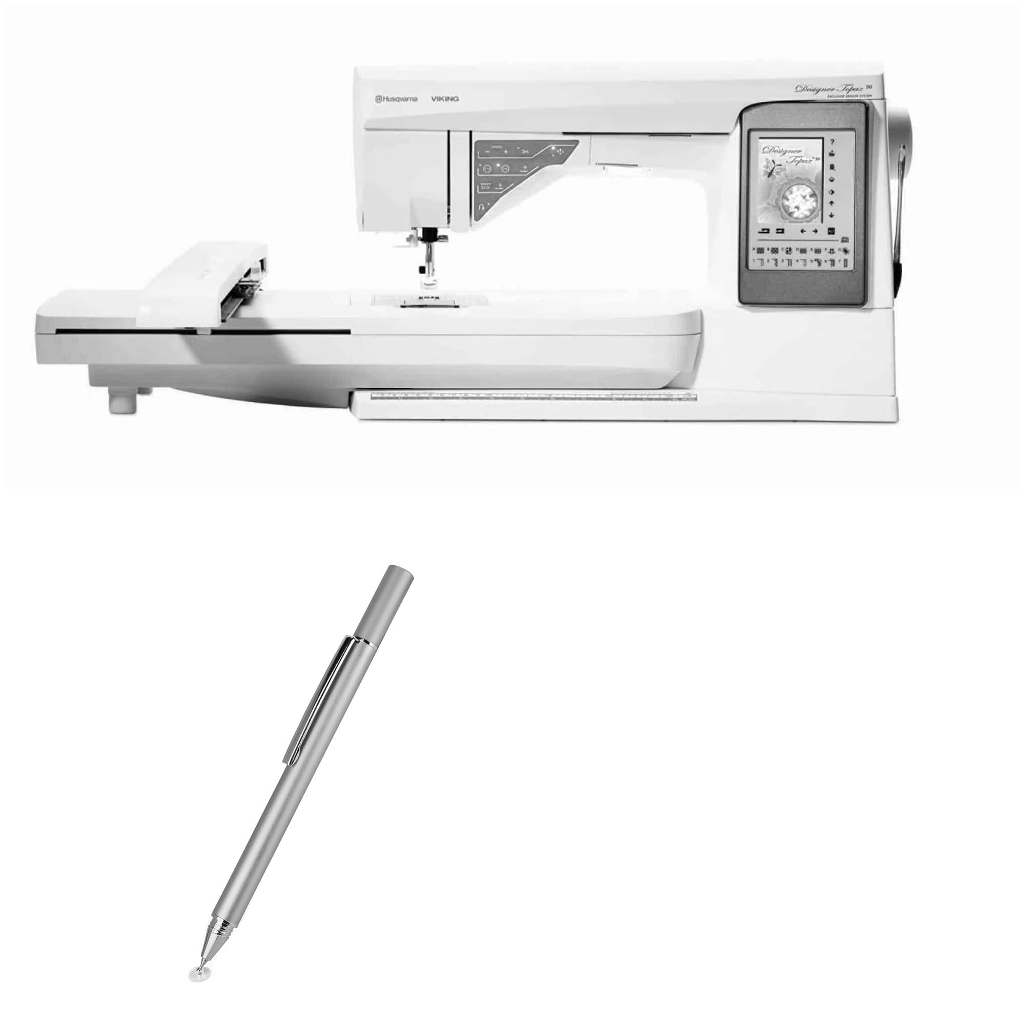 BoxWave Stylus Pen Compatible with Husqvarna Viking Designer Topaz 50 Touchscreen - FineTouch Capacitive Stylus, Super Precise Stylus Pen - Metallic