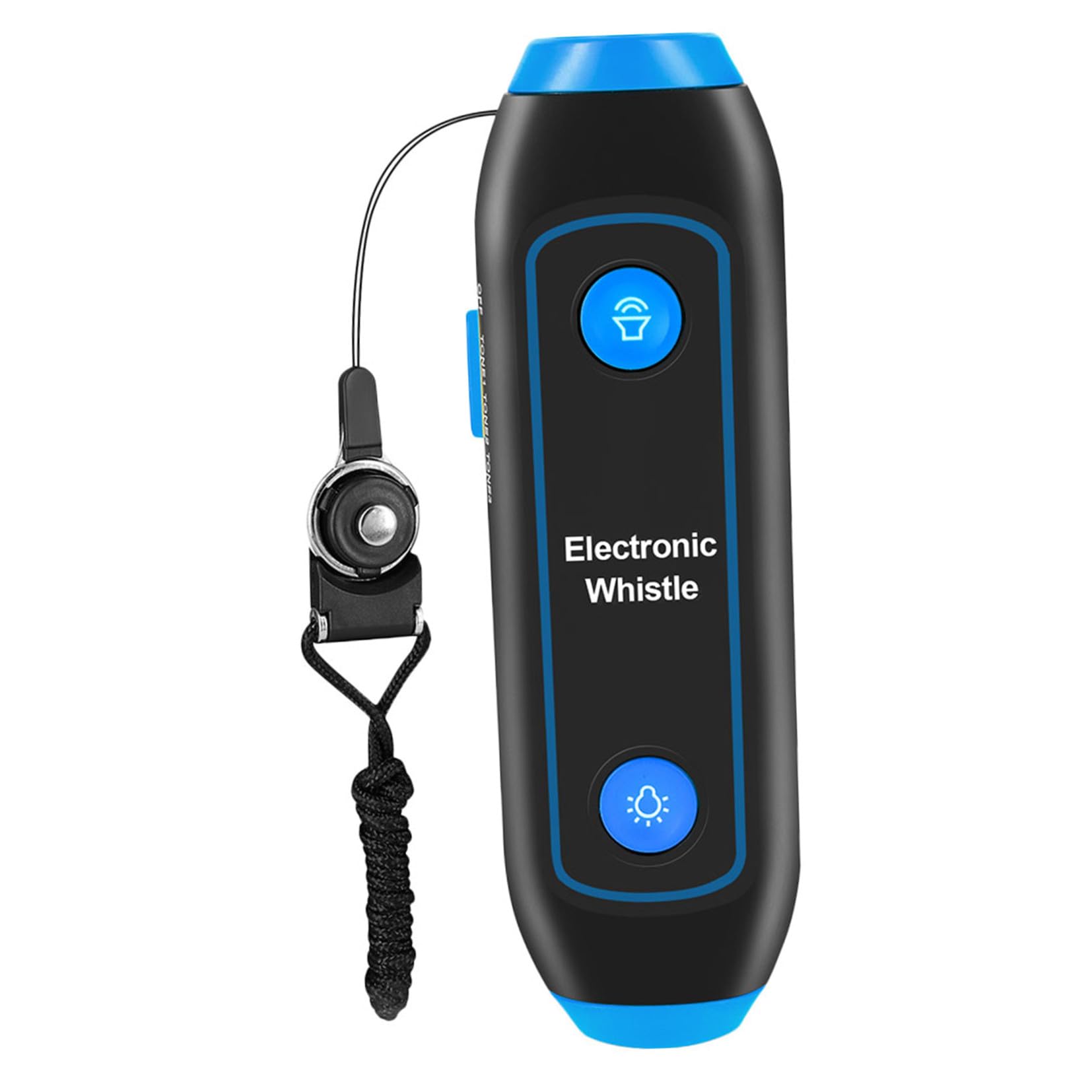 VICASKY Sifflet Électronique Multi-Tons à Main en Abs Bleu avec Lampe LED Sos Portable, Sifflet D’Arbitre Et Entraîneur, Outil De Sécurité pour Sports, Entraînements Et Activités en Plein Air