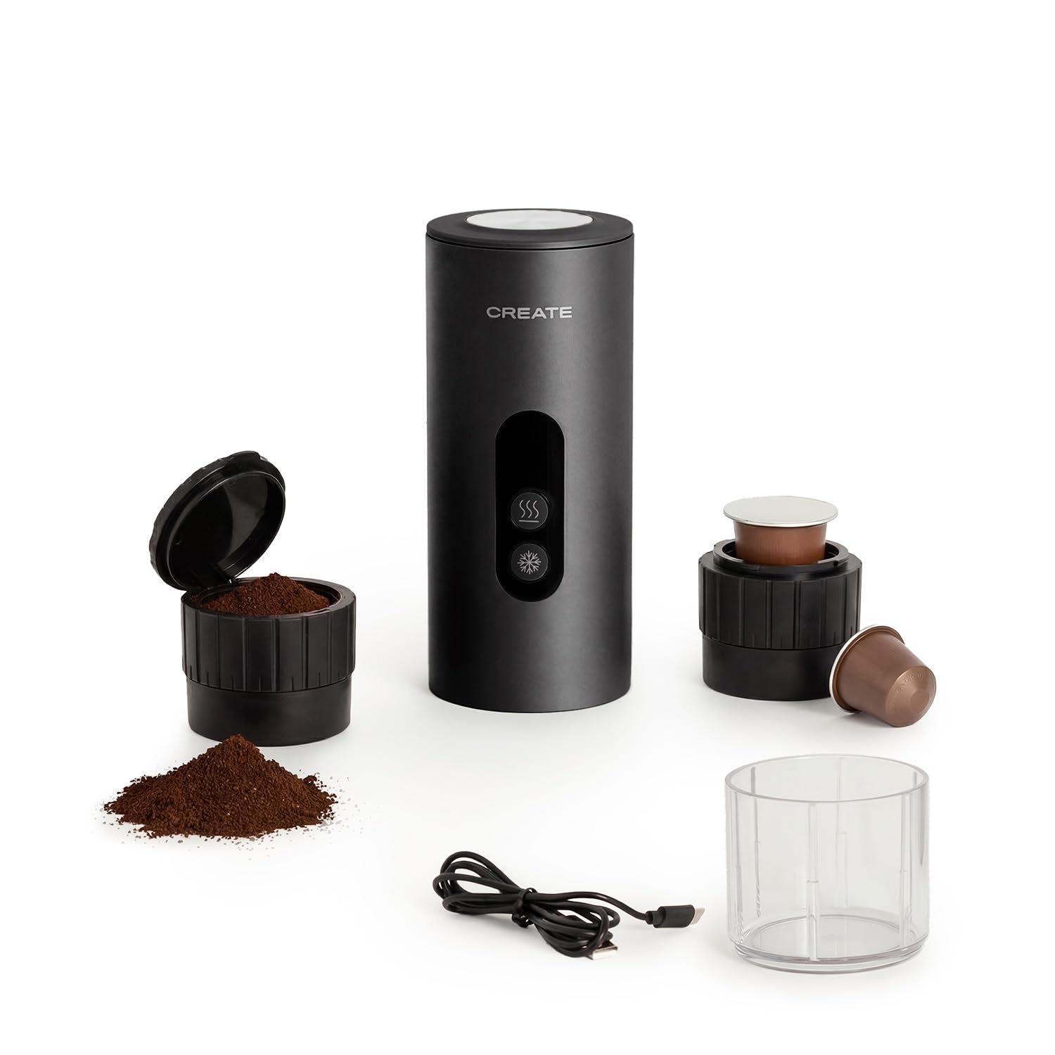 CREATE THERA MOVE, cafetière express portable, capsules et moulu, 15 bar, 80 ml
