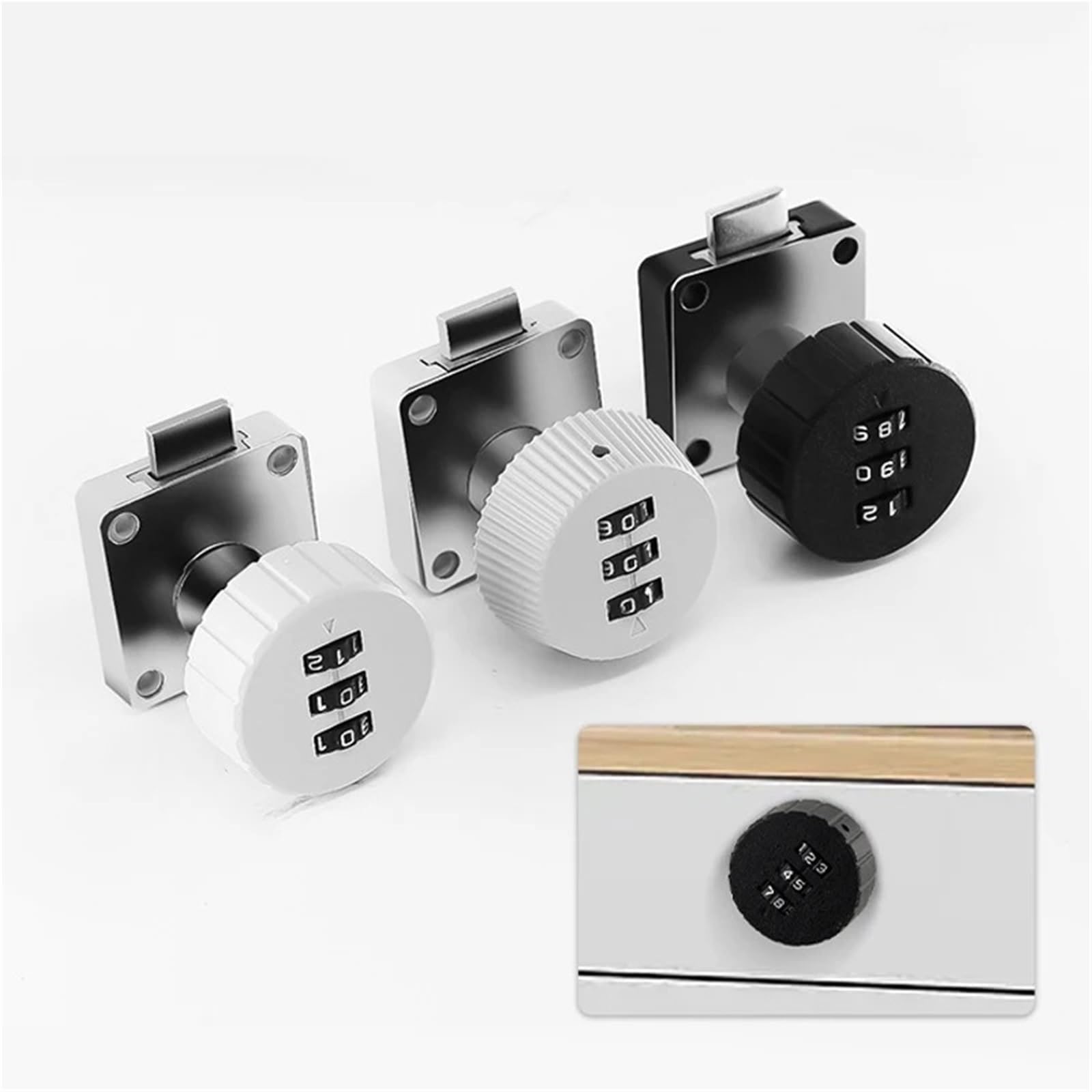 Cerradura de código Digital mecánica cajón muebles escritorio archivador cerradura de puerta buzón cerradura de lengua MA091 1 Uds(Black A)