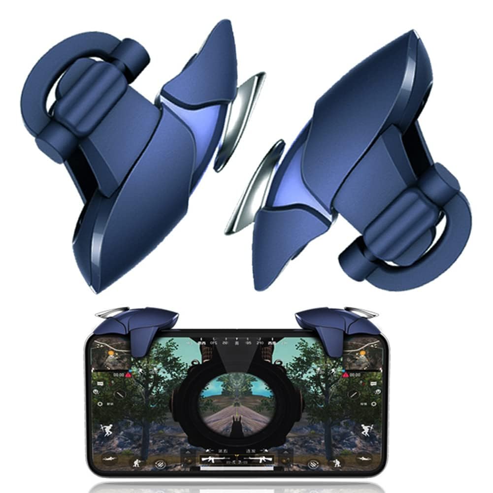 Blue Shark L1R1 Mobile Game Controller – Enhance Your Gaming with Tactile Triggers for PUBG, Call of Duty, Fortnite – Universal Gamepad for Android & iOS