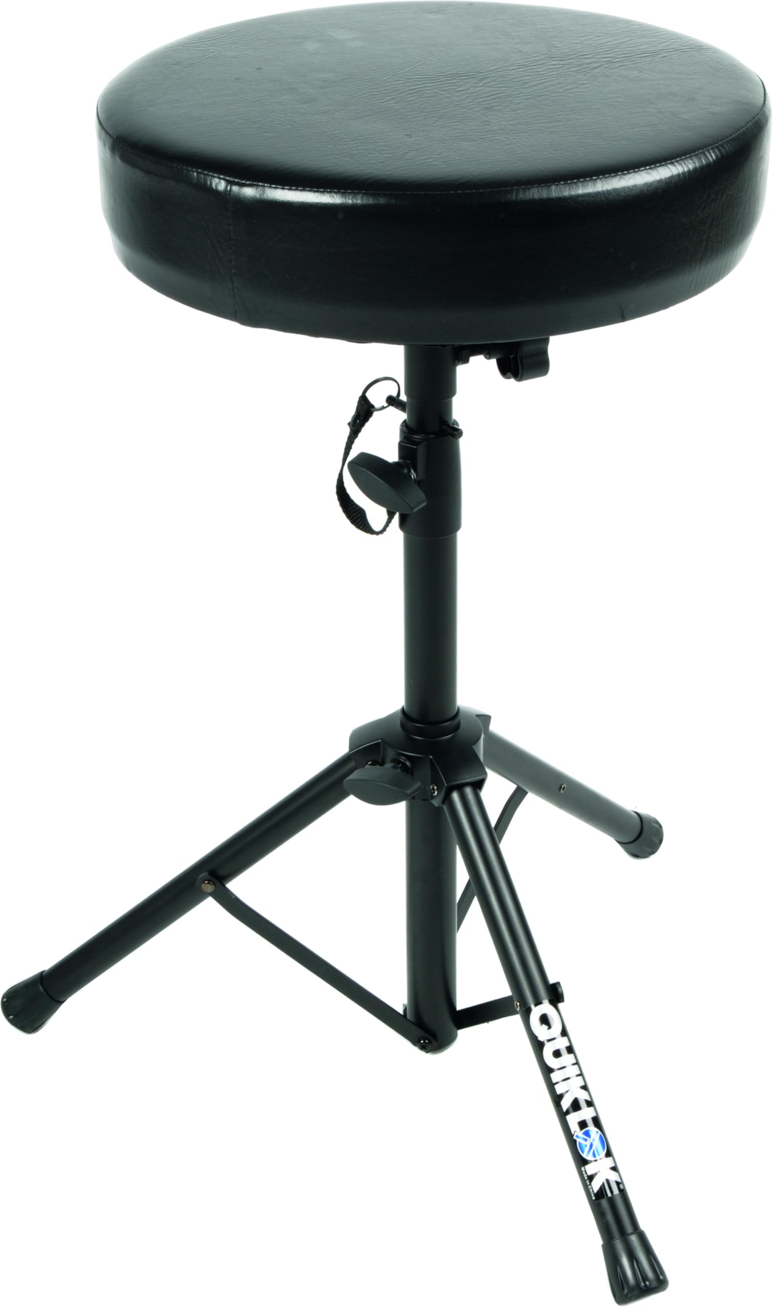 QUIK LOK - BX/6 SGABELLO SERIE BASIC Sgabello Ideale per Tastieristi e Batteristi, con Seduta Rotonda, Regolabile in Altezza (7 posizioni) 59/80 cm, Colore Nero