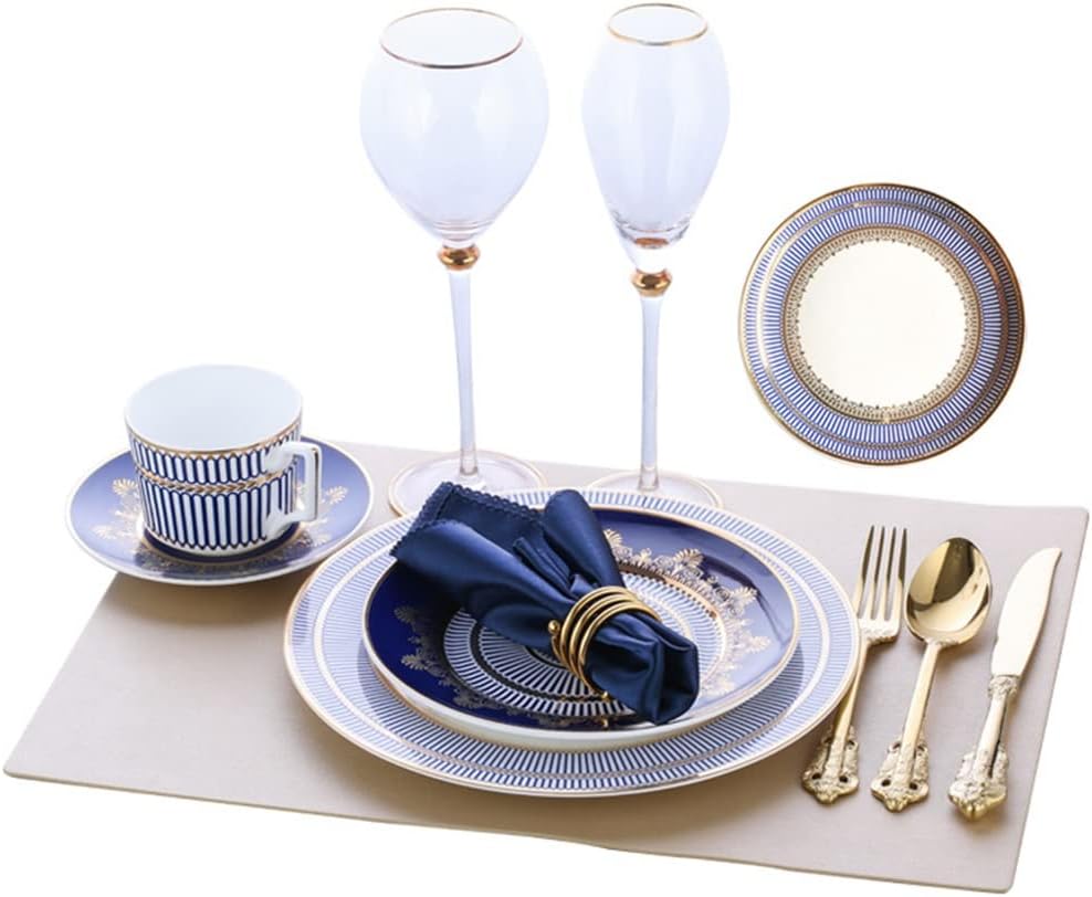 Ceramic Cutlery Set Dinner Plate Restaurant Disc Dish Placemat Complete