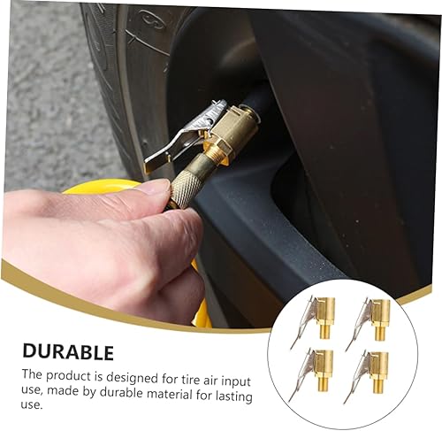 Miniatura 9 de Milisten 4 unids Air Chuck válvula de neumático de latón macizo abrazadera de aire para inflador de neumáticos