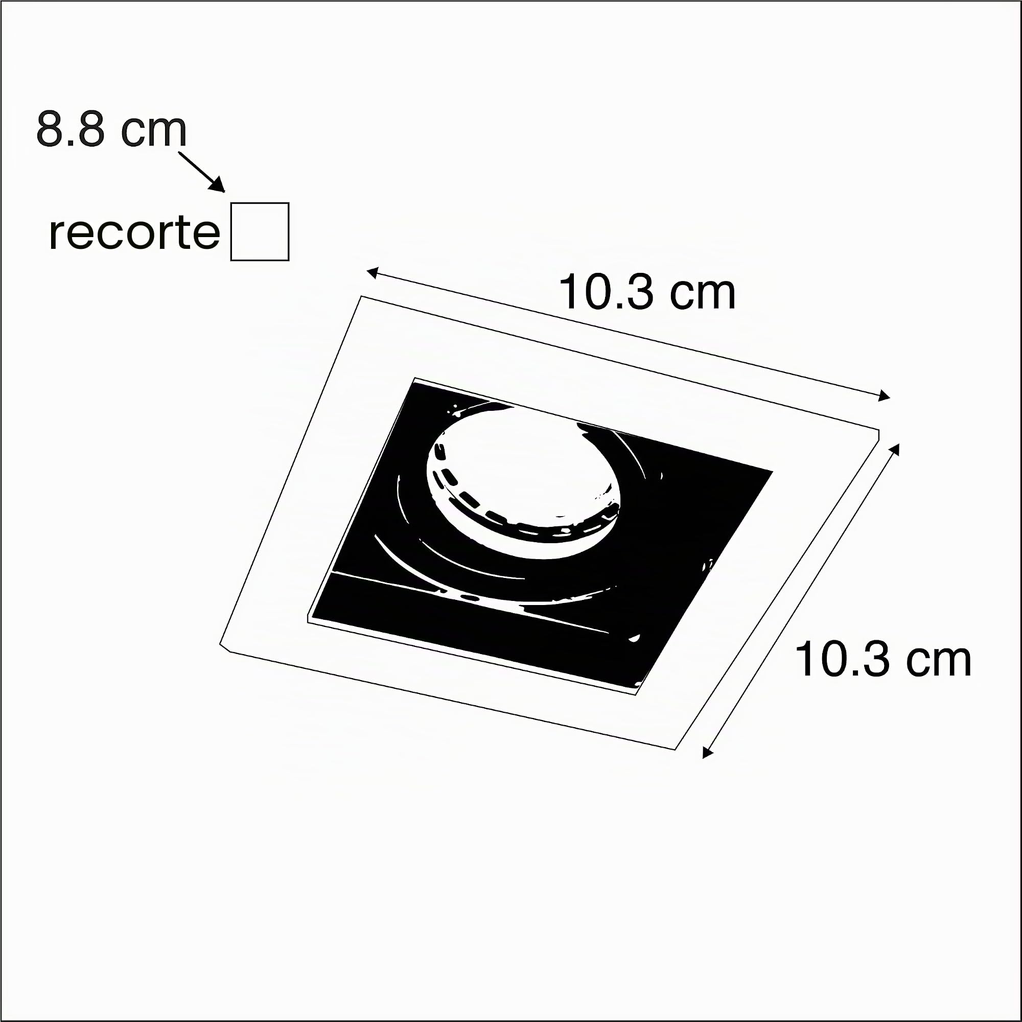 Qazqa Moderno Set 10 focos empotrados blanco negro - CARREE 1 Aluminio Cuadrada Adecuado para LED Max. 1 x 50 Watt