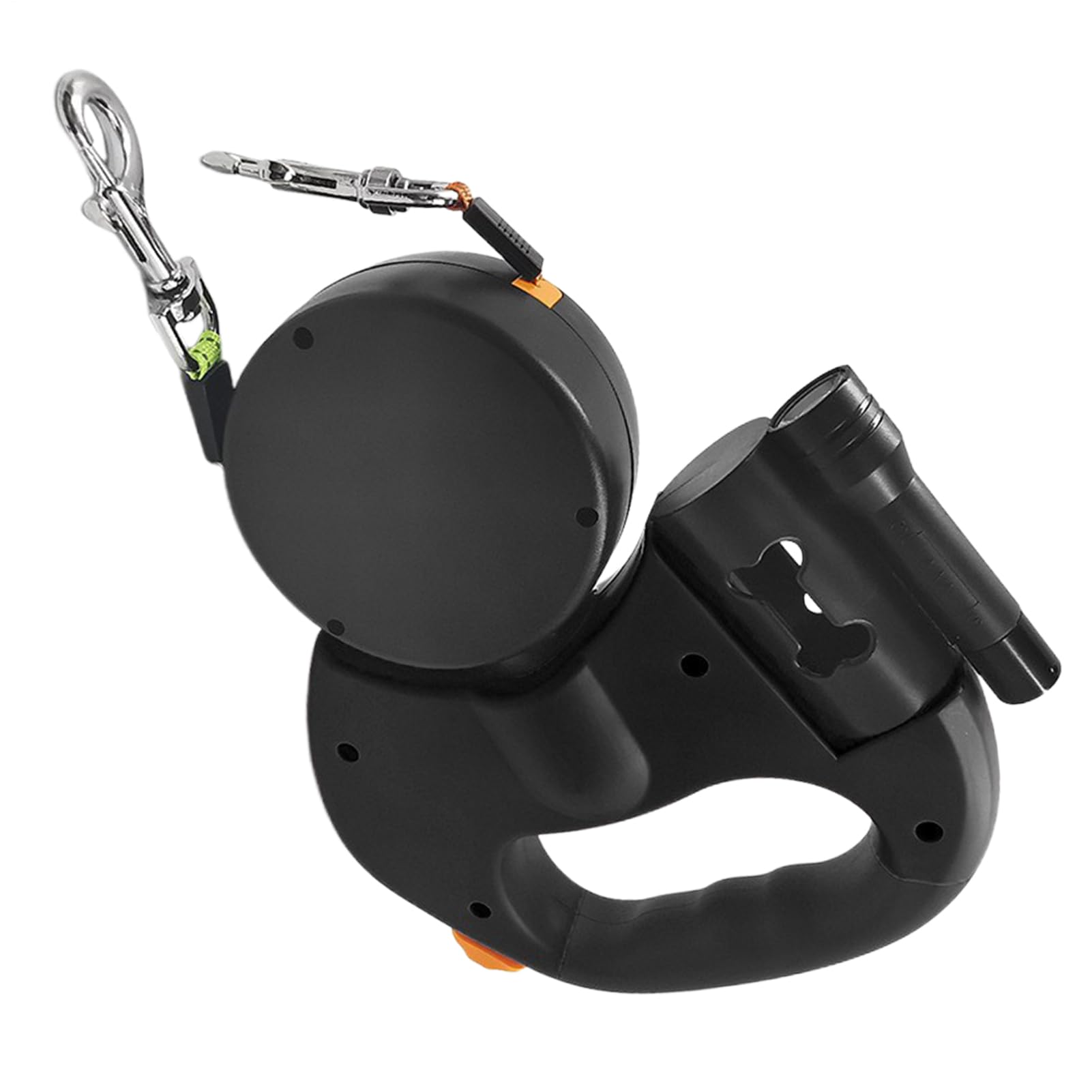 Laisse rétractable pour chien avec lampe LED et poignée anti-traction pour petits et moyens