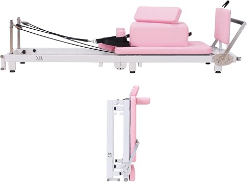 Foldable Pilates Reformer Portable Metal Pilates Machine Multi-Load Pilates Machine Training Machine Pilates Core Bed Pilates Board with Box Jump Board for Home Home Studio