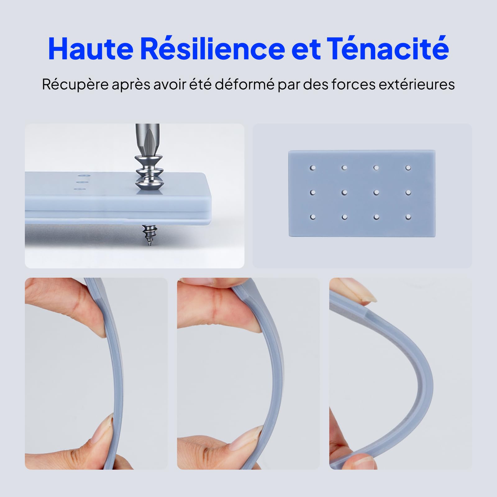 ELEGOO Résine Tough pour Imprimante 3D, Résine Robuste avec Haute Dureté, Faible Viscosité, Faible Retrait, Compatible avec Imprimantes 3D MSLA/LCD/DLP, Gris 1000g