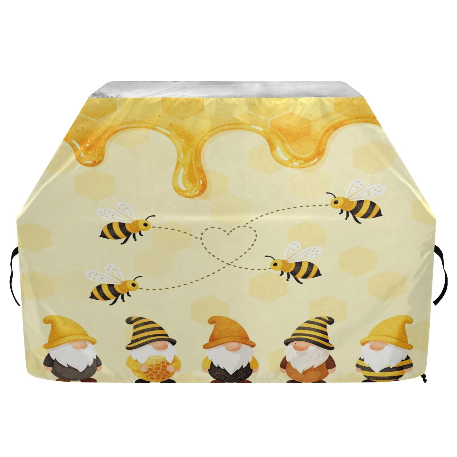 Copertura per barbecue 165 pollici resistente alla neve per barbecue all'aperto copertura carino gnomi divertente Halloween Bumble Bee gnomi
