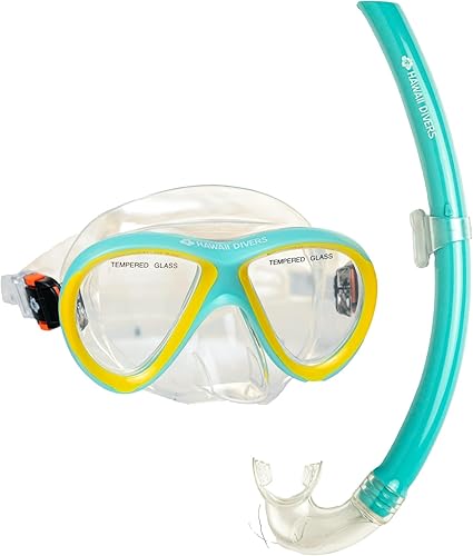 Guppy Kids Snorkel Combo - Mask and Snorkel Set Ages 4+, PVC, Swimming Goggles Tempered Glass Lens, Snorkel mask Quick-Release Buckle