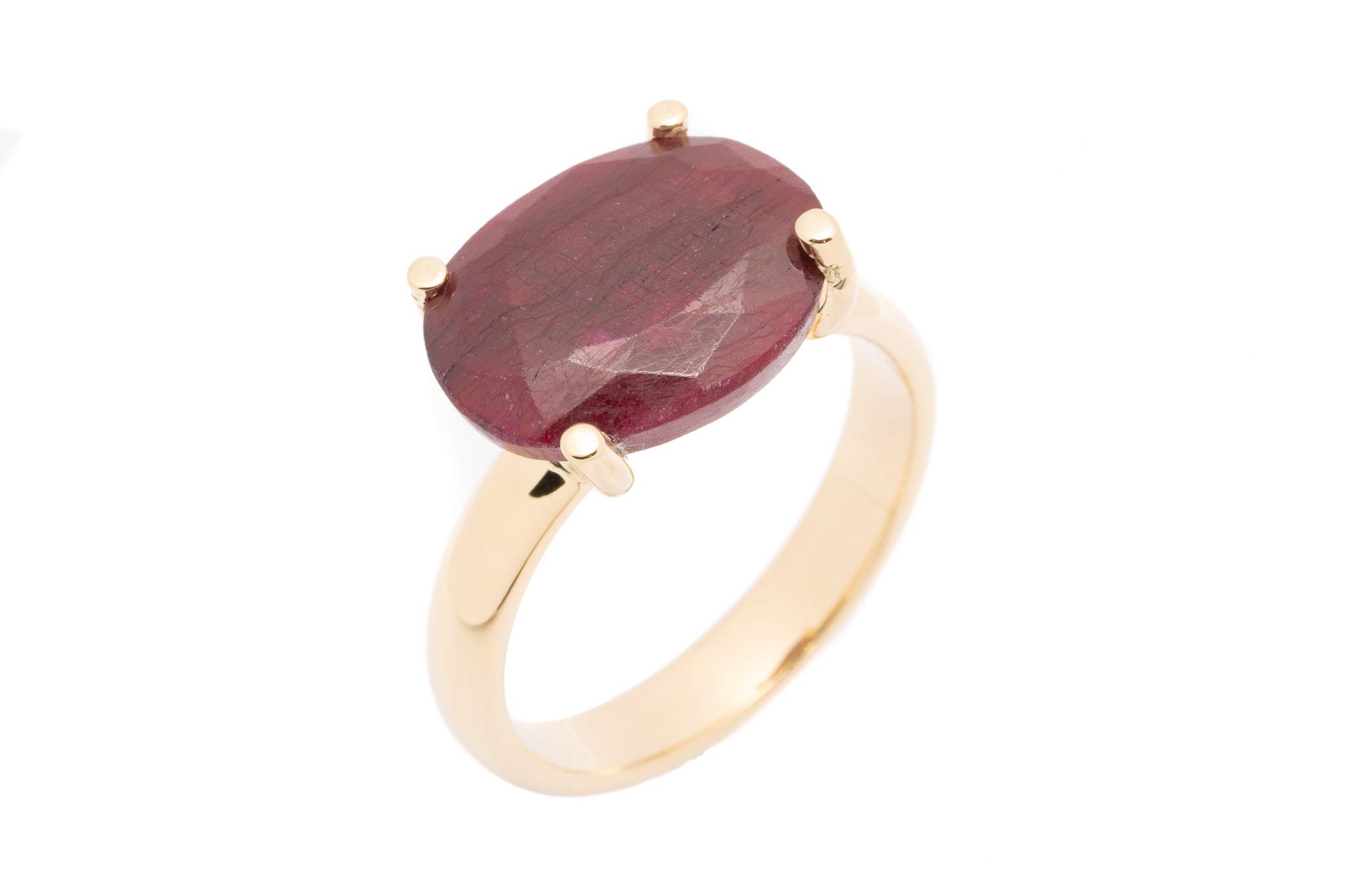Gelbgold Ring mit Rubin