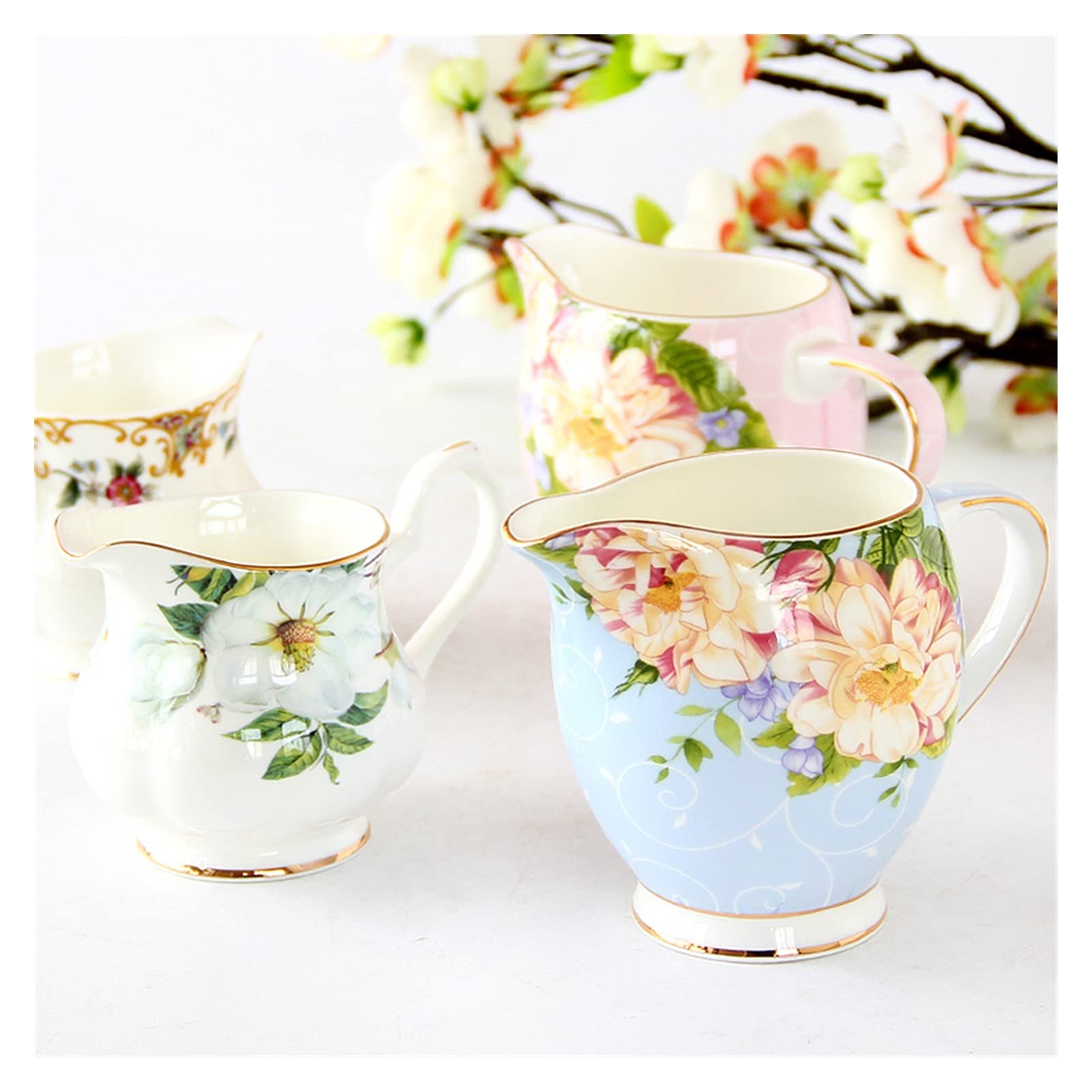 Service à café en Porcelaine, pichet à Lait, pichet à thé en céramique pour la Maison (Fuji 270ml)
