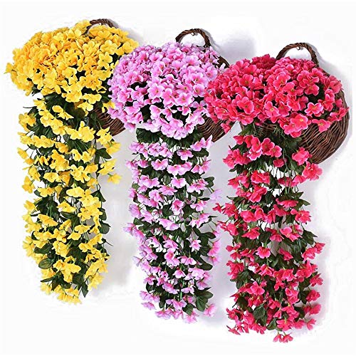 Pack of 2 Fleurs Artificielles Suspendu LMYTech Fleur Artificielle Guirlande Suspendus/Fleur Glycine/Glycines Artificielles/Fleurs Artificielles Mural/700 mm/Décoration de Fête/Décoration Mariage-Rose