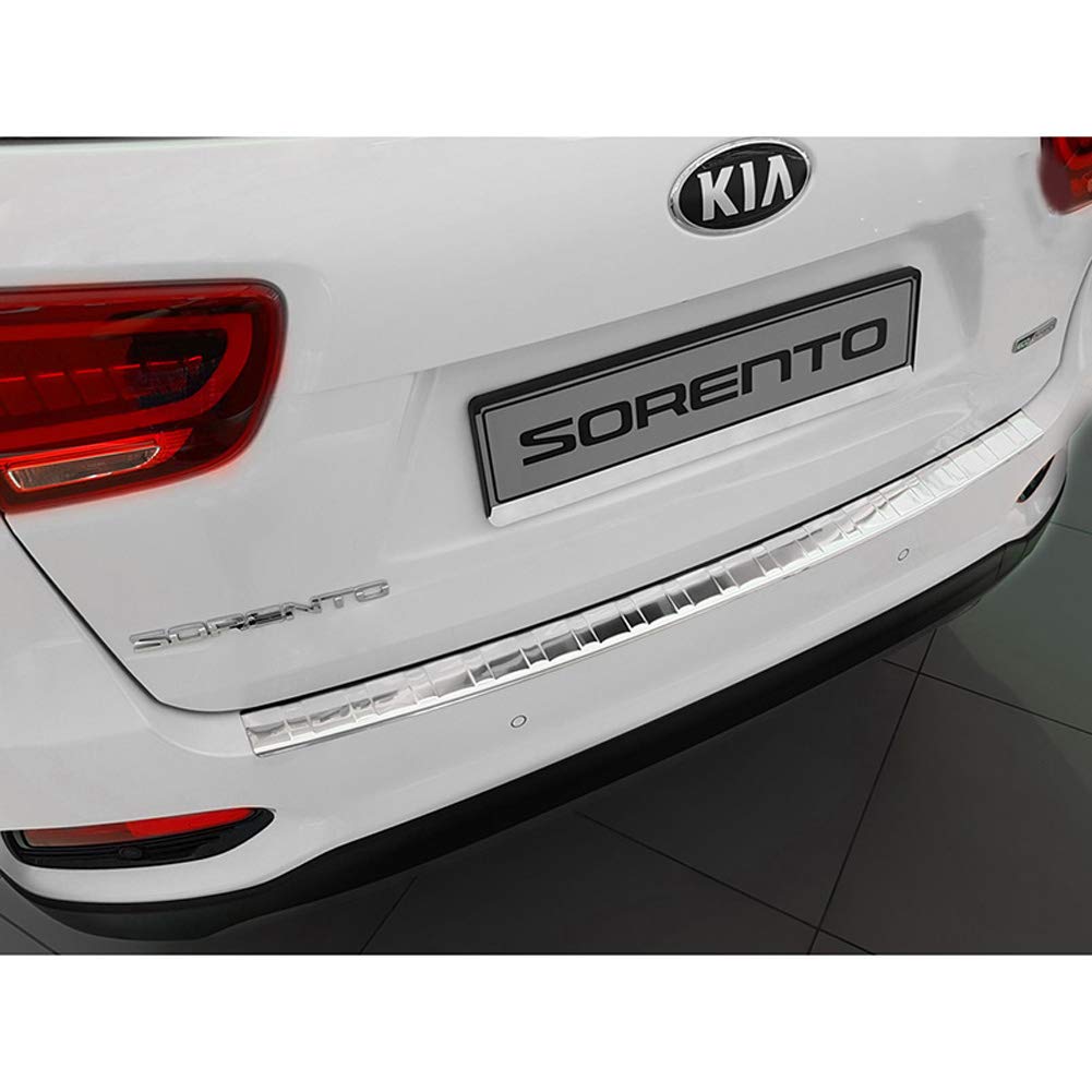 Avisa Protector del Parachoques Trasero Inoxidable Compatible con Kia Sorento III Facelift 2017-2020 'Ribs'