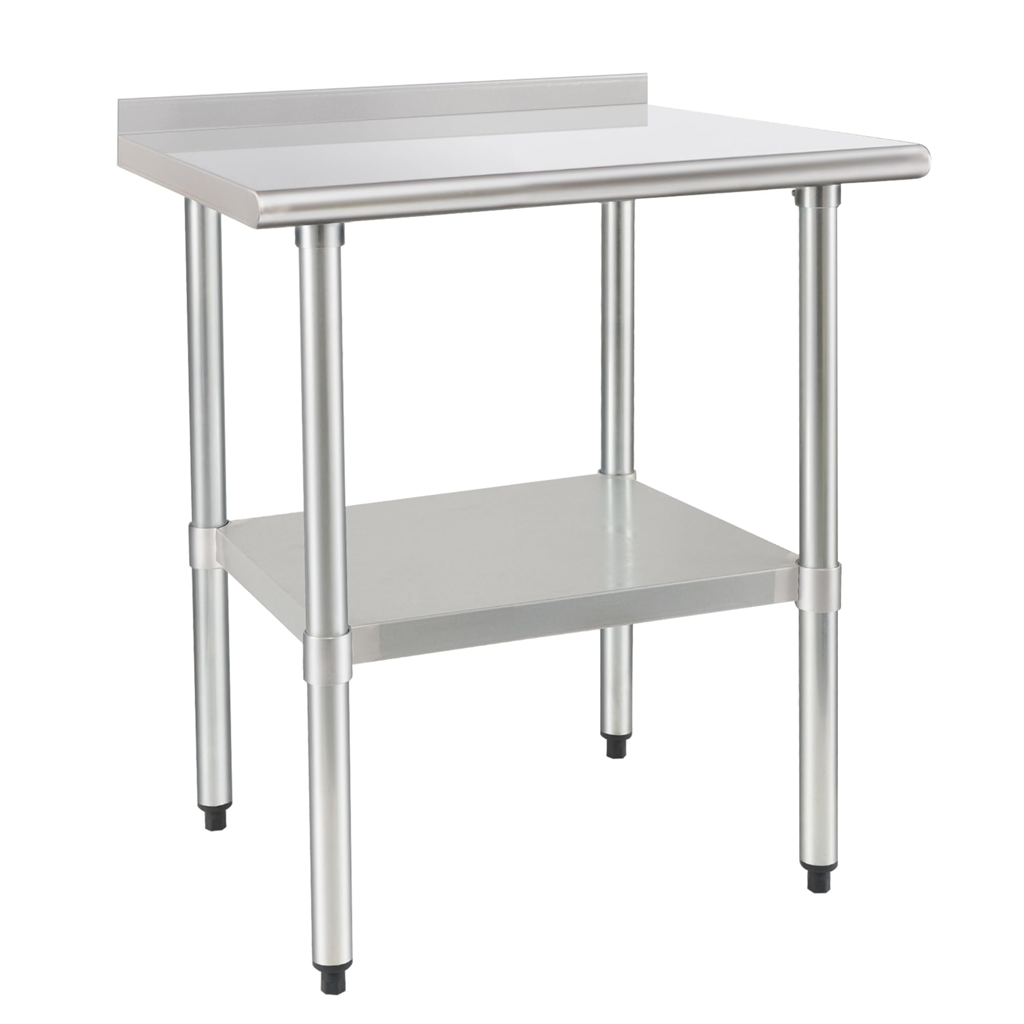 HARDURA Stainless Steel Table Food Prep Work Tables 61×91cm Heavy Duty Commercial with Undershelf and Backsplash for Restaurant Kitchen Home and Hotel