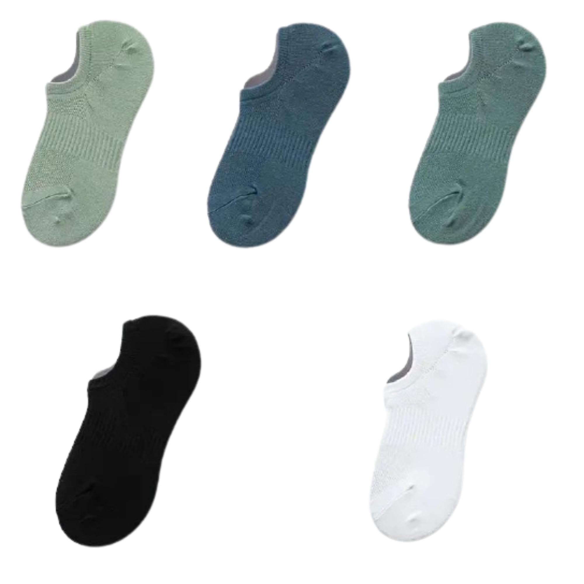 Low-Cut Summer Socks For Men Anti-Odor & Sweat-Absorbing Soft, Breathable Fabric Lightweight Invisible Socks for Gym & Casual Use (Set of 5 Pairs- Multicolor)-image-49