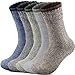 Reamphy 5 paar Herren Merino Thermosocken Socken，Outdoor Warme Wolle Wandersocken, Dicke Wollsocken Atmungsaktiv Wintersocken 47-50