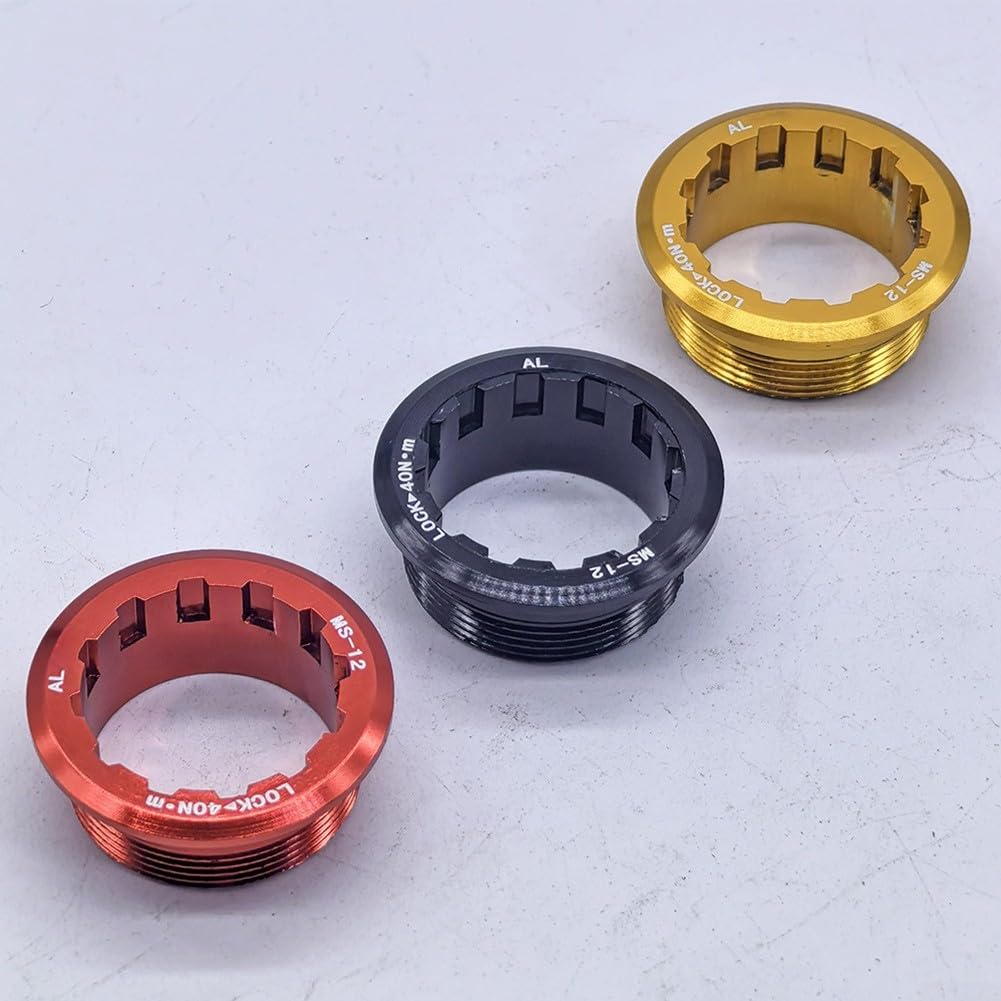 MicroSpline Anillo bloqueo casete bicicleta CNC aluminio 12 velocidades antideslizante ligero alta resistencia paquete 2 negro