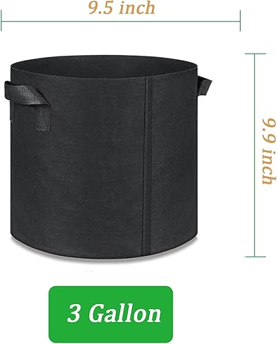 Miniatura 7 de Paquete de 12 bolsas de cultivo de 5 galones, macetas de tela de aireación resistente con asas resistentes, macetas de tela gruesa para plantas