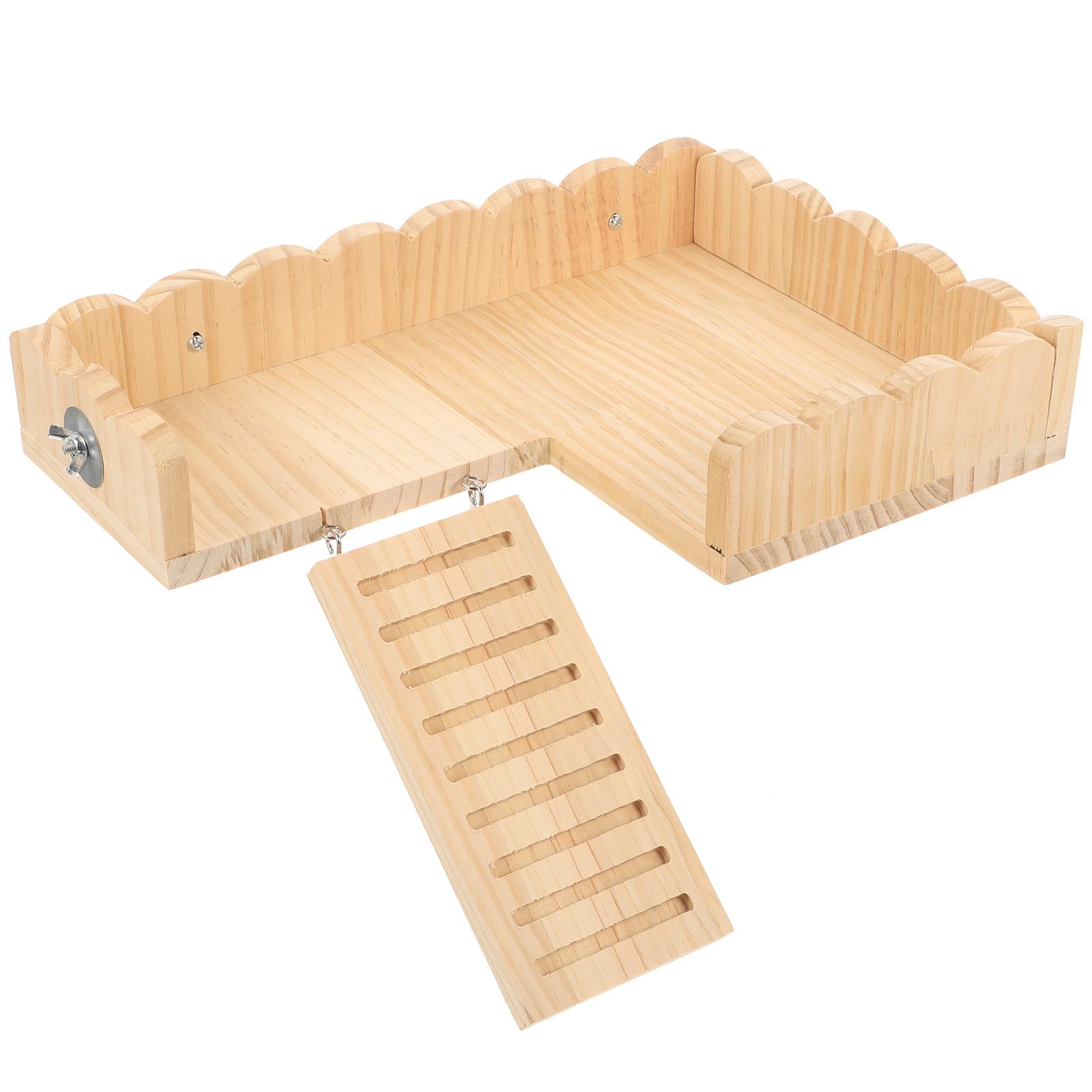 Supvox Holz Hamsterplattform mit Sicherem Schraubdesign Hamsterleiterplattform für Käfig Geeignet für Kleine Tiere und Meerschweinchen Robustes Hamsterzubehör