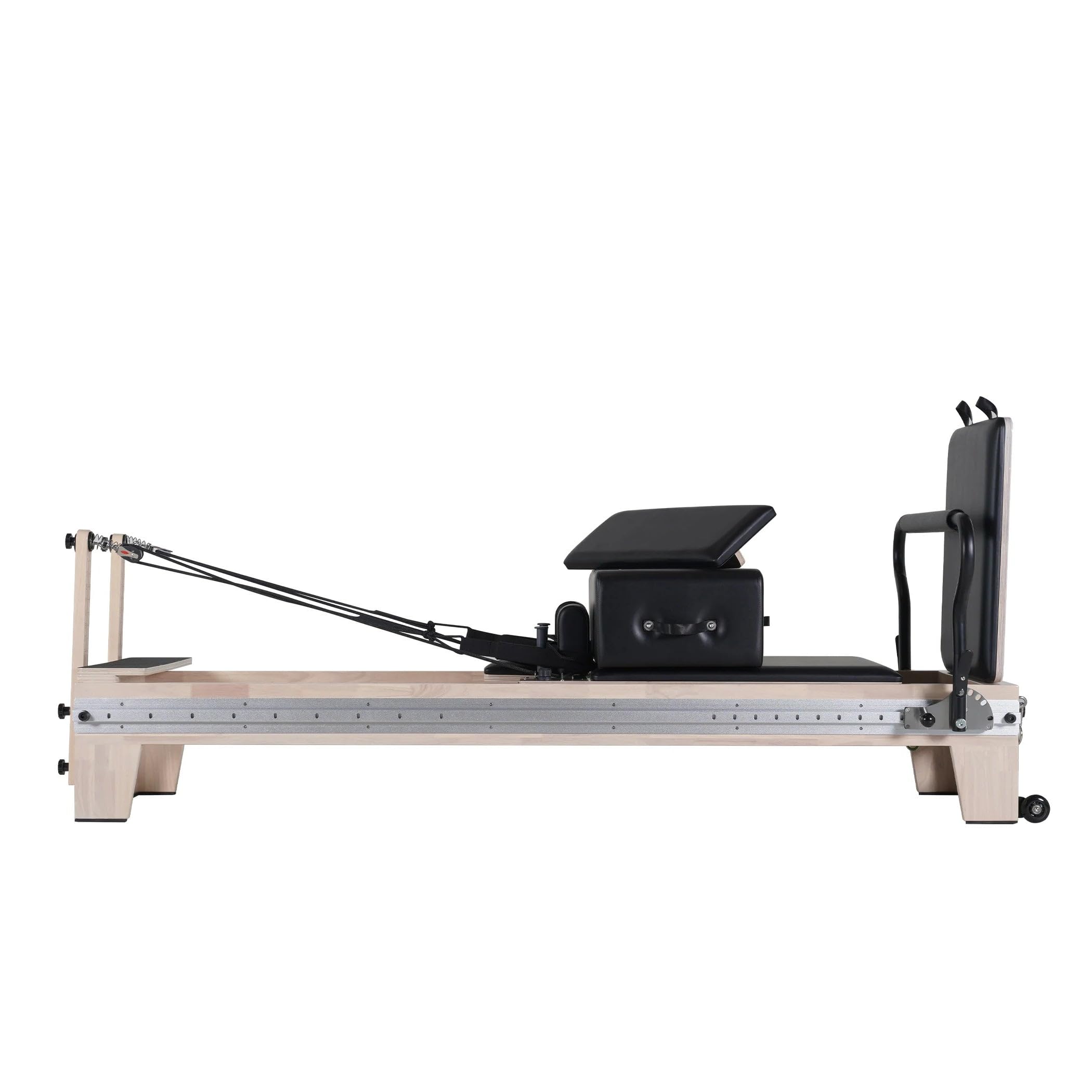 Oak Full Track Split Glide Pilates Reformer for Home Gym