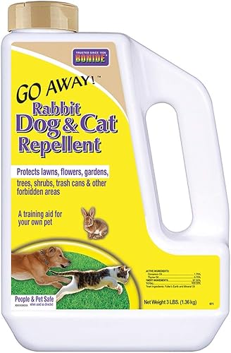 Bonide Váyate Gránulos repelentes de conejos perros y gatos 3 libras listos para usar mantén a los perros fuera del césped jardín mantillo y macizos