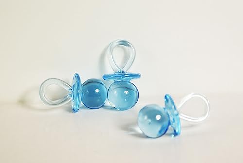 Miniatura 4 de Mini chupetes de plástico transparente de 1-34 pulgadas, juego de baby shower, revelación de género, decoración de fiesta, recuerdos transparentes,