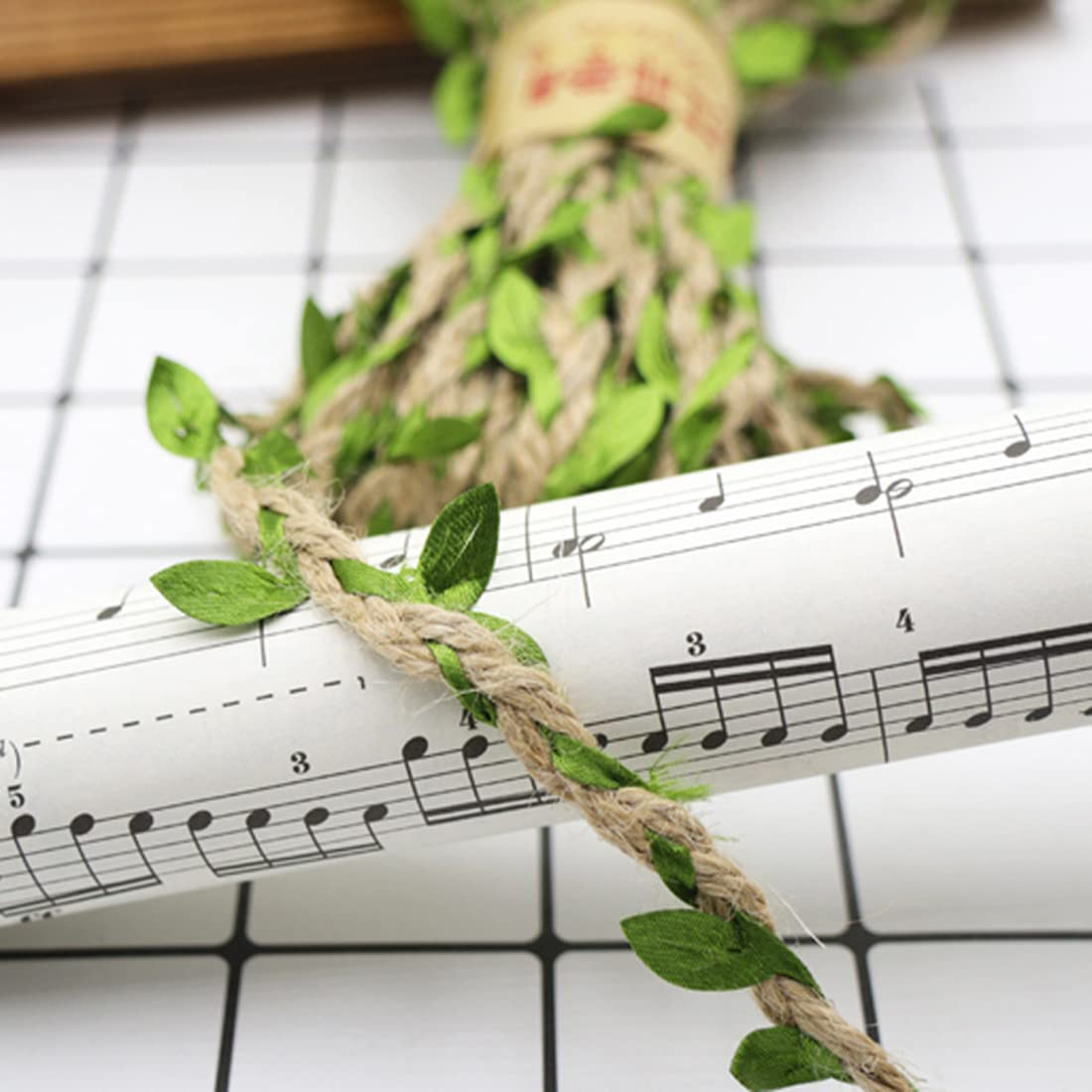Oligitdi Leaf Rope Natural Hessian Jute Twine Rope Burlap Ribbon DIY Craft Vintage for Home Wedding Party Decor (5m. Green and Red. Set of 2) — Amazon image 7