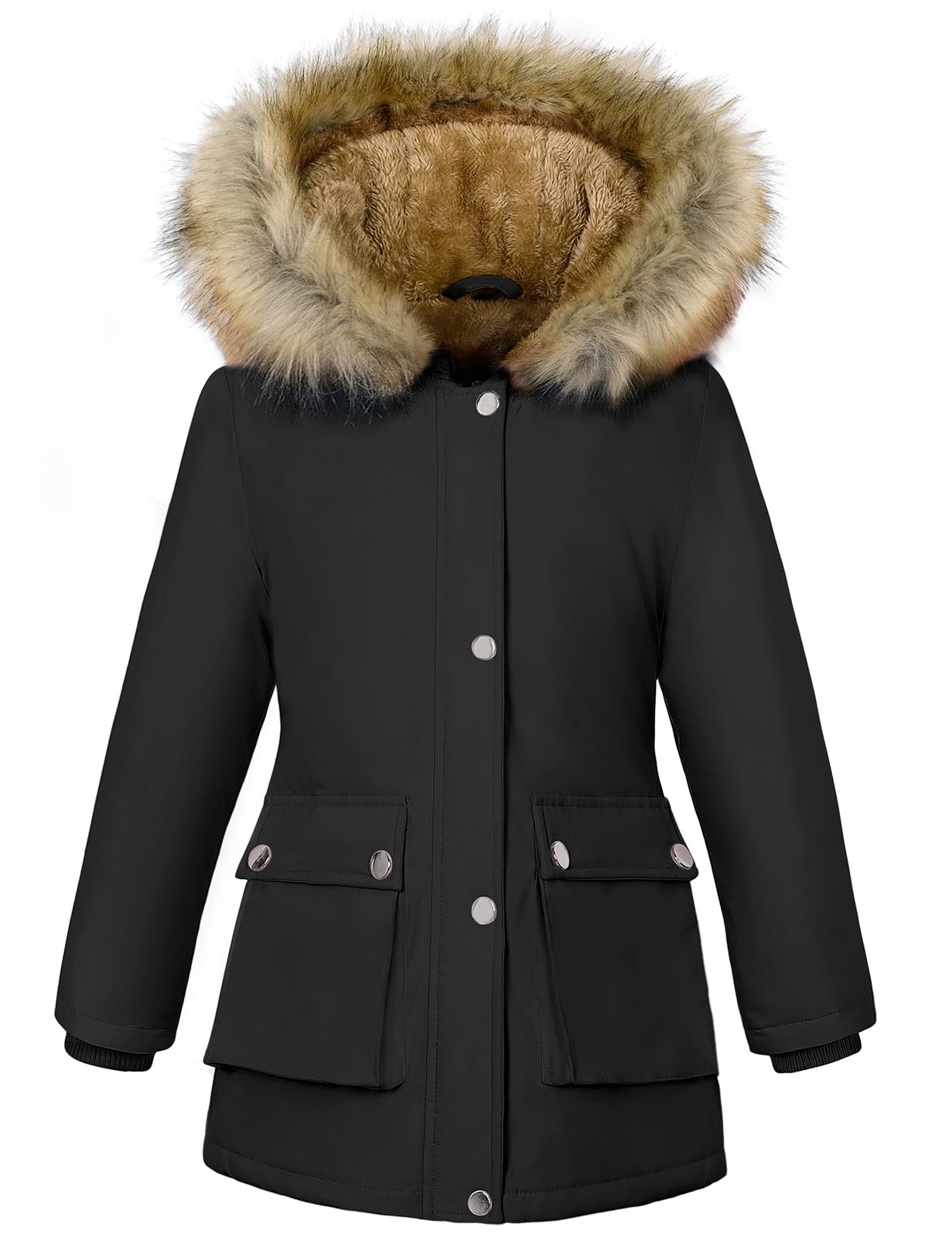 Vancavoo Manteaux Fille Hiver Parka Veste Enfant Longue Blouson Epaisse Manteau à Capuche Chaud Polaire Vêtements D'extérieur pour 6-12 Ans