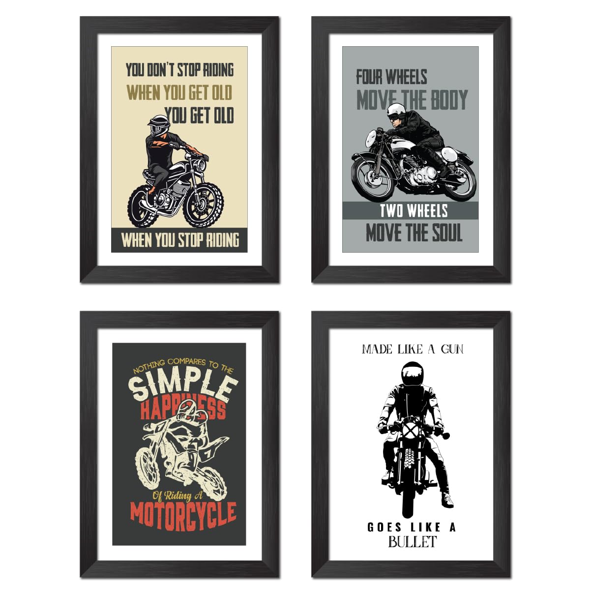 Motorcycle Posters Framed - Motivational Wall Art -20 Motorcycle Posters Framed - Motivational Wall Art -20