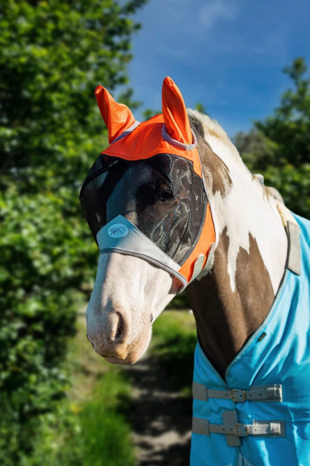 Swish Equestrian Horse Fly Mask - Orange