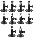 Frackson Black 5 mm 1/4" 7 cm Long Metal Security Video CCTV IP Dome Bullet Camera Bracket Ceiling Wall and Desk Mount Hang Indoor Outdoor Bracket (Cradle Ball Head) (Pack of 10) gallery image