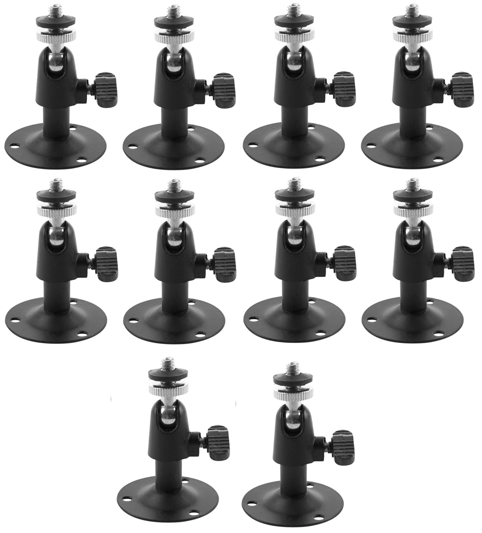 Frackson Black 10 Pcs 5 mm 1/4" 7 cm Long Metal Security CCTV Camera Bracket Ceiling Wall Mount Hang Ceiling Mount Flexible Indoor Outdoor Bracket, Wall and Desk mountable, Cradle Ball Head