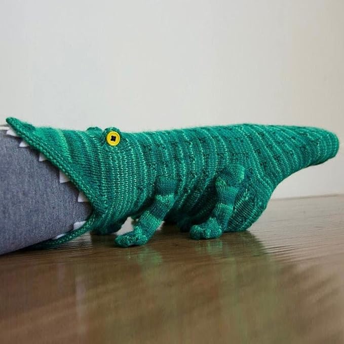 Medias Divertidas de Animales para Mujer - 3D Cocodrilo y Tiburón miniatura 5