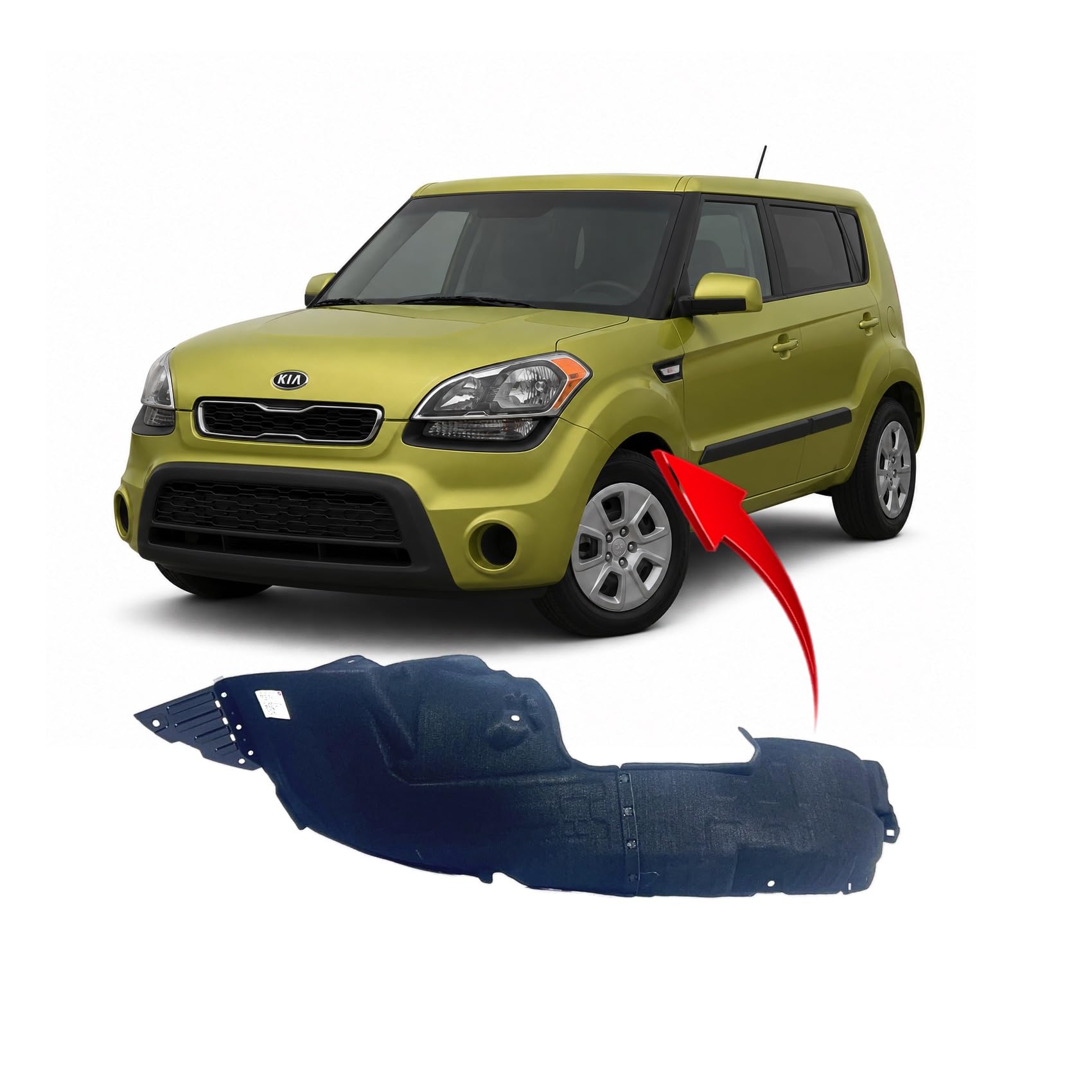 FitParts Compatible with Kia Soul 2012–2013 Front Left Fender Liner
