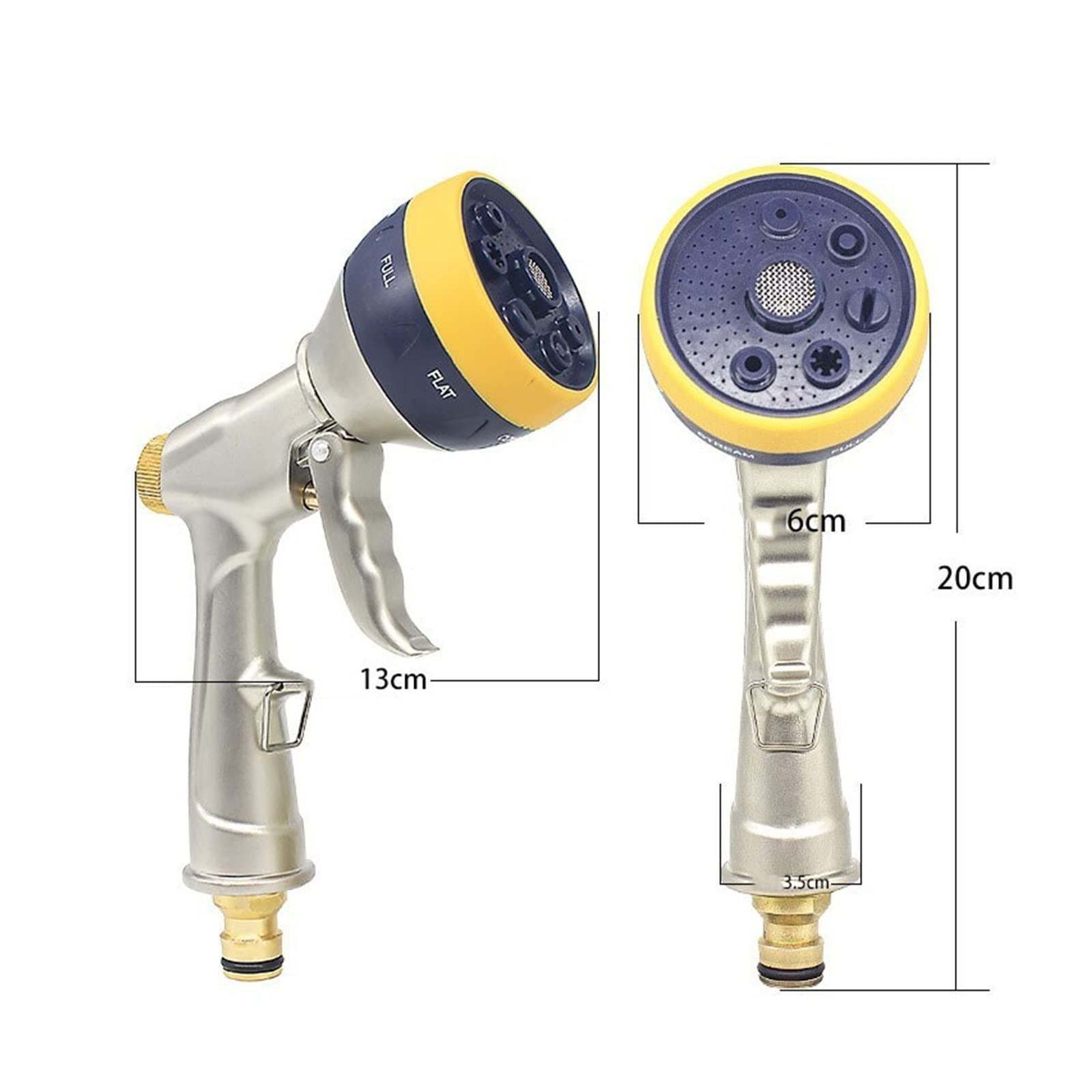 Boquilla de manguera for lavadora de coche, rociador de agua de Metal de alta presión, herramientas de limpieza for riego de jardín y hogar ，Pistolas para mangueras