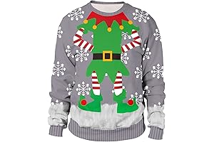 Men's Ugly Christmas Sweater 3D Xmas Unique Hilarious Graphic Pullover