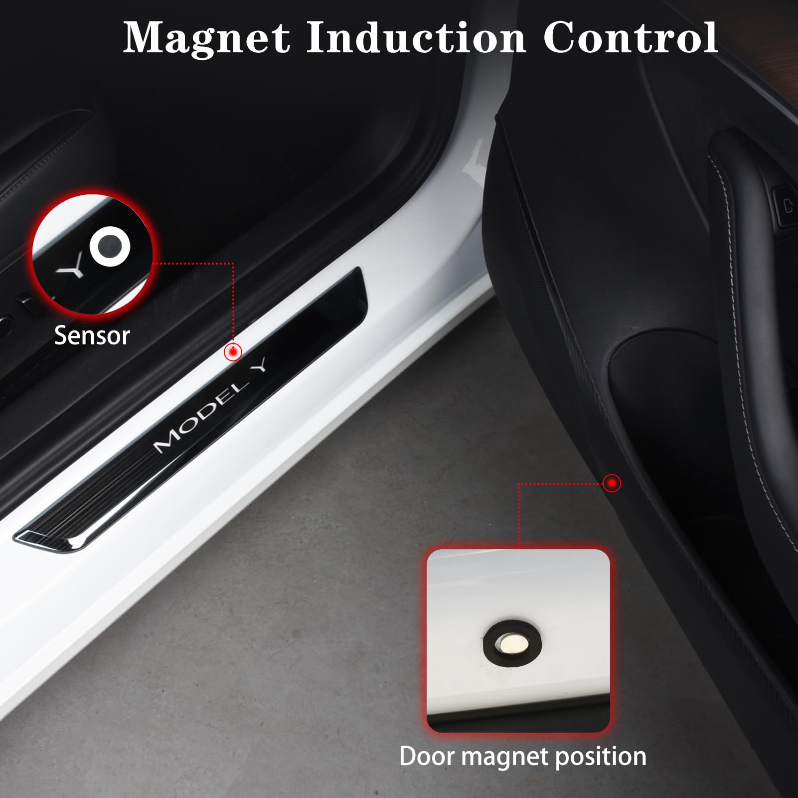 Amazon | TSLAUCAY Tesla モデルY イルミネーションドアシル