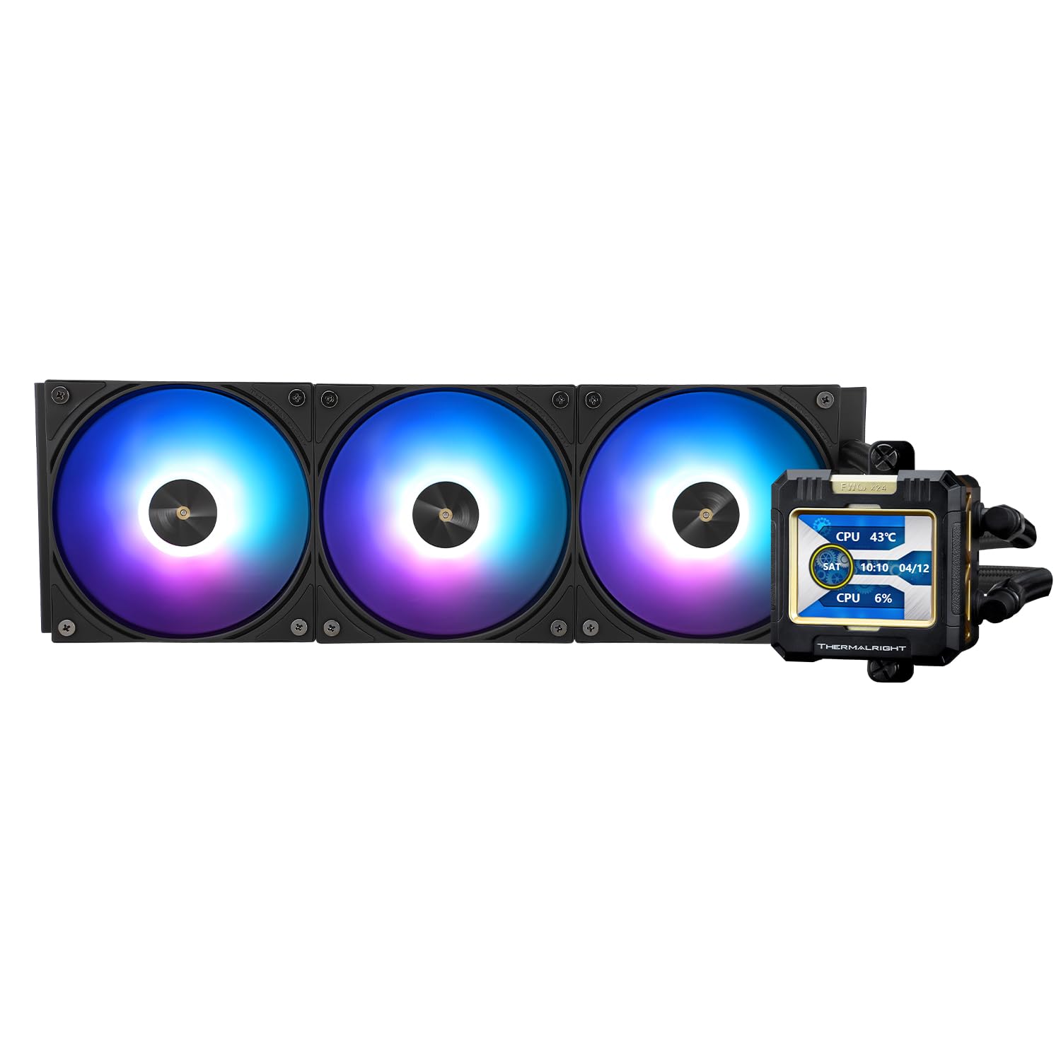 Thermalright FW 360 - Raffreddamento ad acqua ARGB con 3 ventole PWM, risoluzione IPS 320 x 240 schermo LCD, raffreddamento CPU liquido per raffreddamento AMD/Intel PC Aio: AM4/AM5/LGA1700/1851