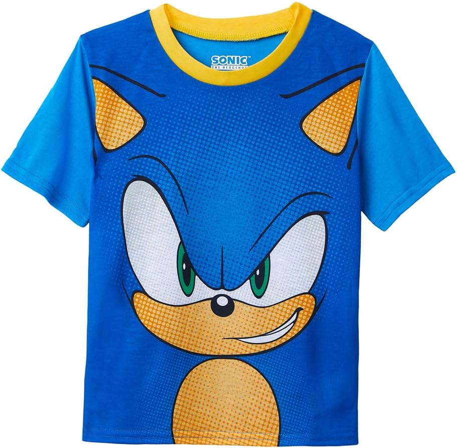 Sonic The Hedgehog Boys' Shorts and Sleep Shirt Kids Sleepwear 2 Piece Pajama Set - Image 2