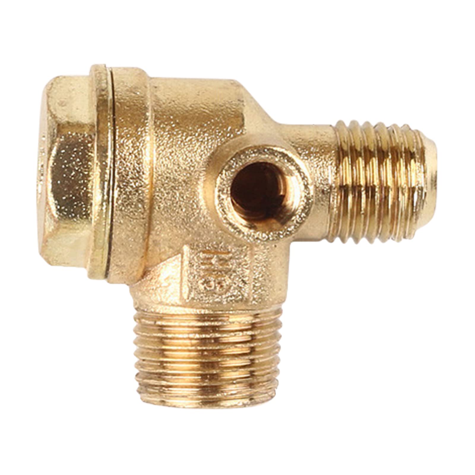 Hdoytxxm Men's 16X14x7mm 3-Way Unidirectional Check Connect Pipe Brass/Zinc Alloy Air Compressor Replacet Check Valves Pipe Pneumatic Valves