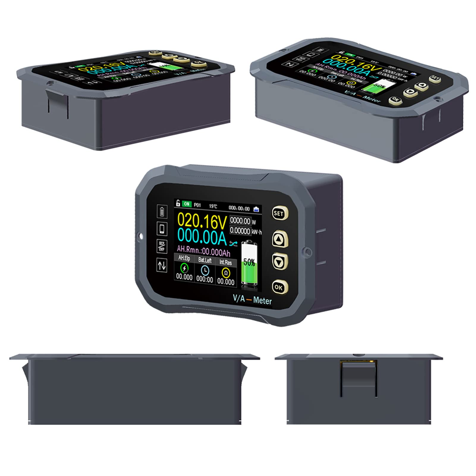 KG-F Moniteur de Batterie 0-120V Sans Fil Bluetooth, Voltmètre de Capacité, Coulomb Mètre Ampèremètre, Contrôle Mobile (KG160F0-600A)