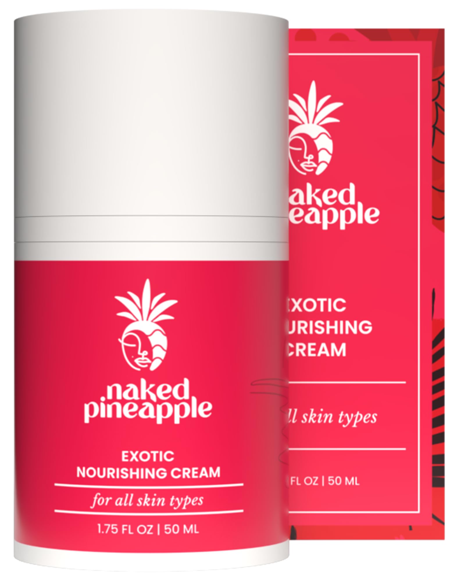 Naked Pineapple Exotic Nourishing Cream - Rich Enzyme Blend with Vitamin C for Moisturization, Fine Lines, Wrinkles, Elasticity & Hydration - 2oz