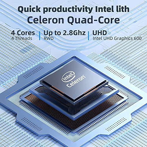 SGIN Laptop 15,6 Zoll Windows 11, 8 GB RAM 256 GB SSD, Prozessor Celeron N4105 (bis zu 2,8 GHz), Laptop PC mit 2 x USB 3.0 – Bild 5