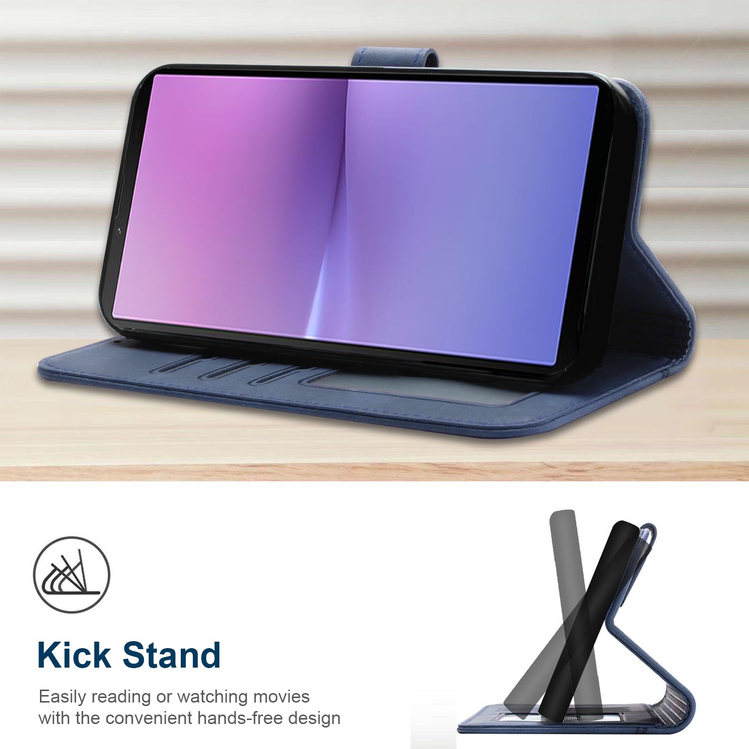 Per Sony Xperia 10 III Custodia, Portafoglio IN Pelle Stand Cover - Foto 4