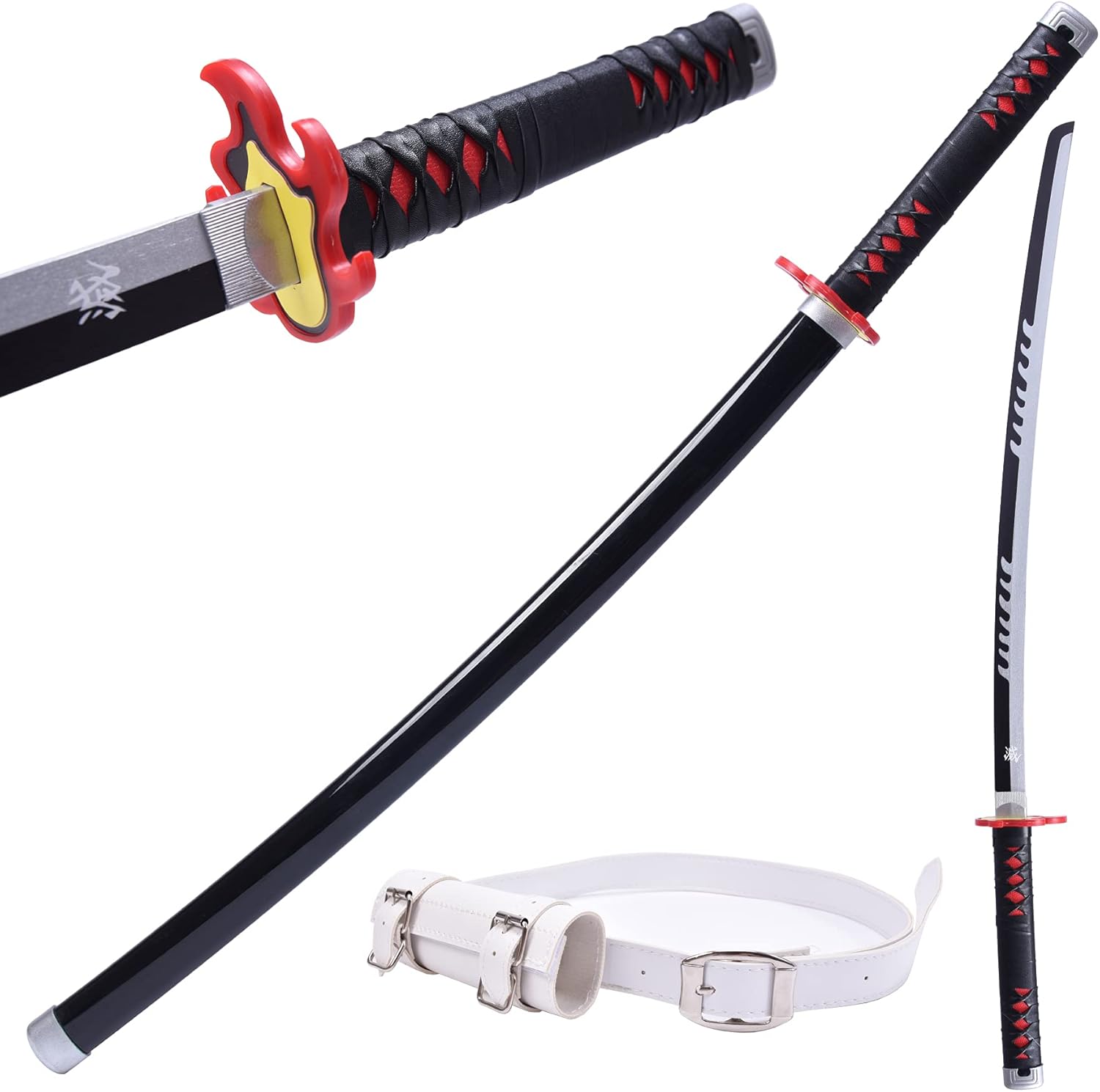 41" Cospaly Sword Anime Replica Sword Suitable for Character Dress up, Anime Lovers Collection Decoration silver FireGod Tanjiro